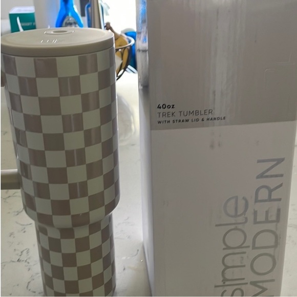 COPY - Simple Modern Trek 40oz Tumbler with Handle and Straw Lid, Checkmate new - Picture 4 of 9